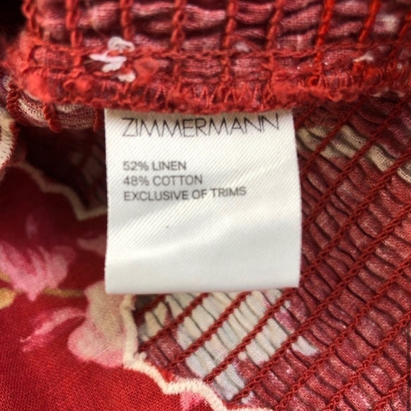 Zimmerman Corsair floral linen cotton floral off shoulder dress Size 6 - Picture 4 of 11